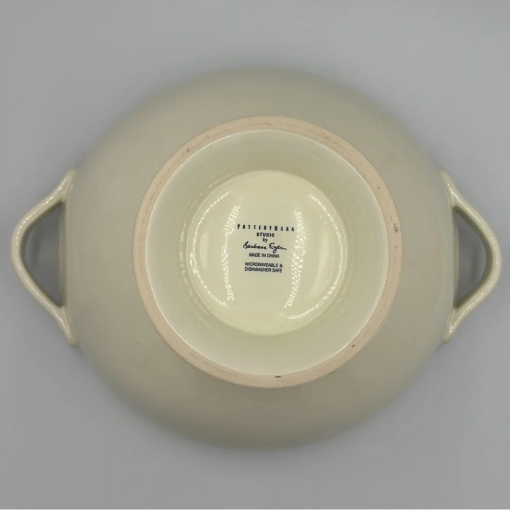 Pottery Barn Studio Ivory by Barbara Eiger Large Pedestal Serving Bowl